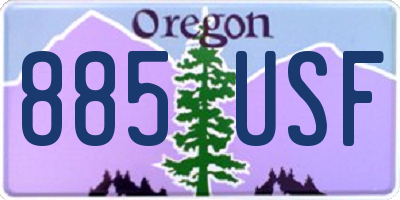 OR license plate 885USF