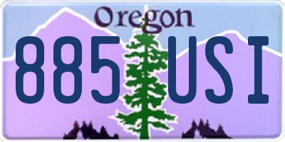 OR license plate 885USI