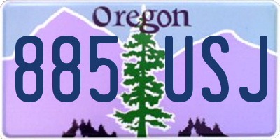 OR license plate 885USJ