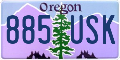 OR license plate 885USK