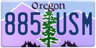 OR license plate 885USM