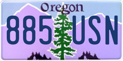 OR license plate 885USN