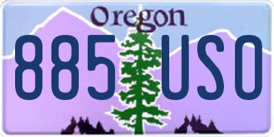 OR license plate 885USO