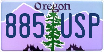 OR license plate 885USP