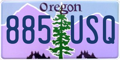 OR license plate 885USQ