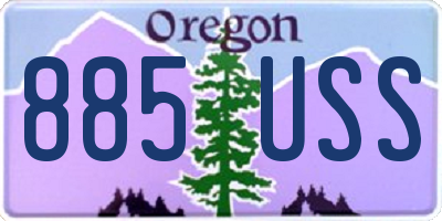 OR license plate 885USS
