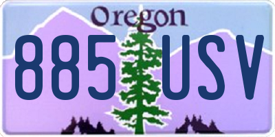 OR license plate 885USV