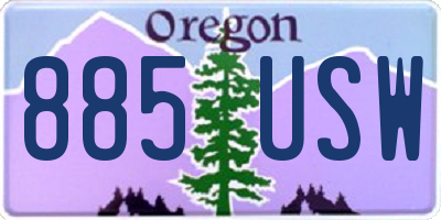 OR license plate 885USW