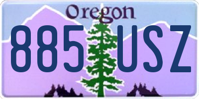 OR license plate 885USZ