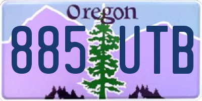 OR license plate 885UTB