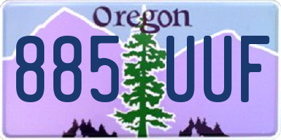 OR license plate 885UUF