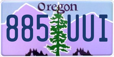OR license plate 885UUI