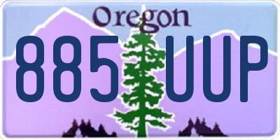 OR license plate 885UUP
