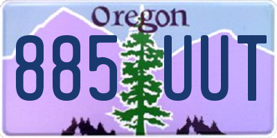 OR license plate 885UUT