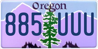 OR license plate 885UUU