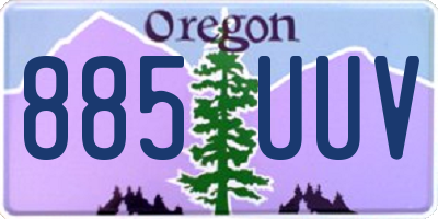 OR license plate 885UUV