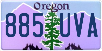 OR license plate 885UVA