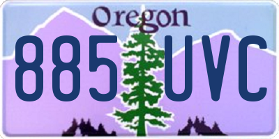 OR license plate 885UVC