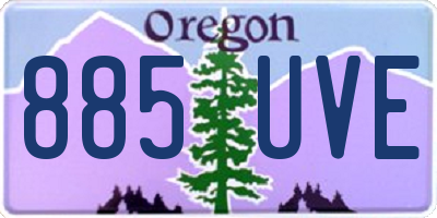 OR license plate 885UVE