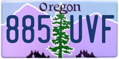 OR license plate 885UVF