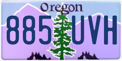 OR license plate 885UVH