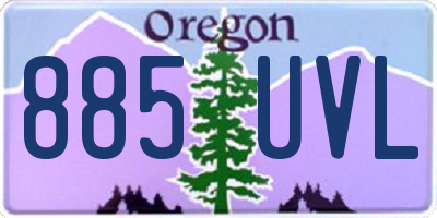 OR license plate 885UVL