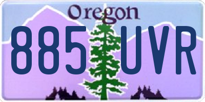 OR license plate 885UVR