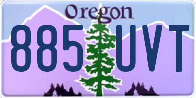 OR license plate 885UVT