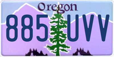 OR license plate 885UVV