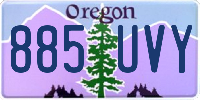 OR license plate 885UVY