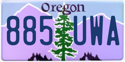 OR license plate 885UWA