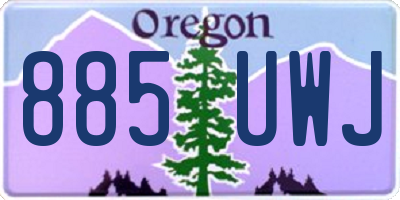 OR license plate 885UWJ