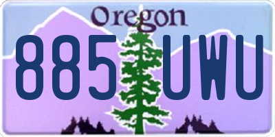 OR license plate 885UWU