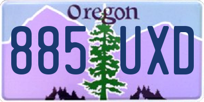 OR license plate 885UXD
