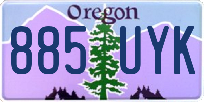 OR license plate 885UYK