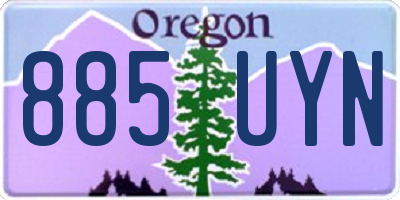 OR license plate 885UYN