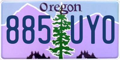 OR license plate 885UYO