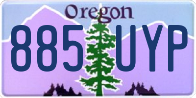 OR license plate 885UYP