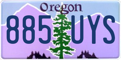 OR license plate 885UYS