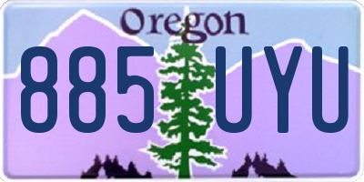 OR license plate 885UYU