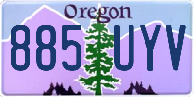 OR license plate 885UYV