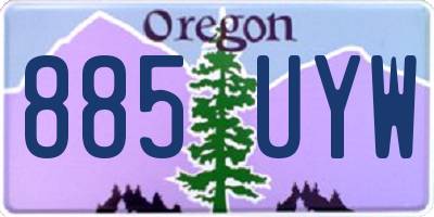 OR license plate 885UYW
