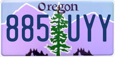 OR license plate 885UYY