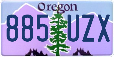 OR license plate 885UZX