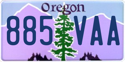 OR license plate 885VAA