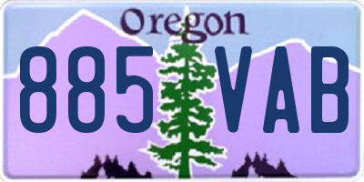 OR license plate 885VAB
