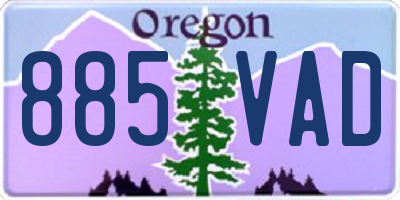 OR license plate 885VAD