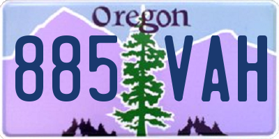 OR license plate 885VAH