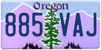 OR license plate 885VAJ