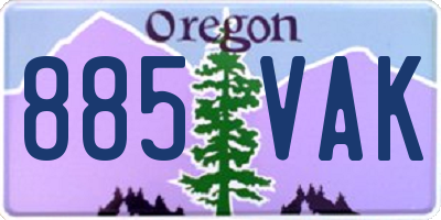OR license plate 885VAK